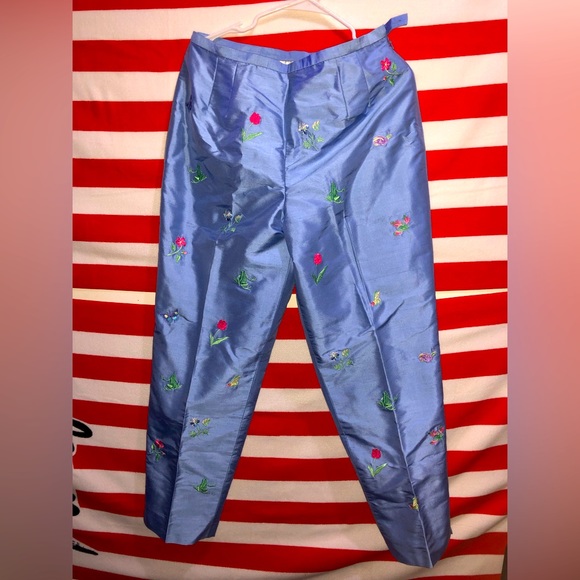 Talbots| Pure Silk Pants {Size 12} Color Baby Blue - Picture 1 of 5